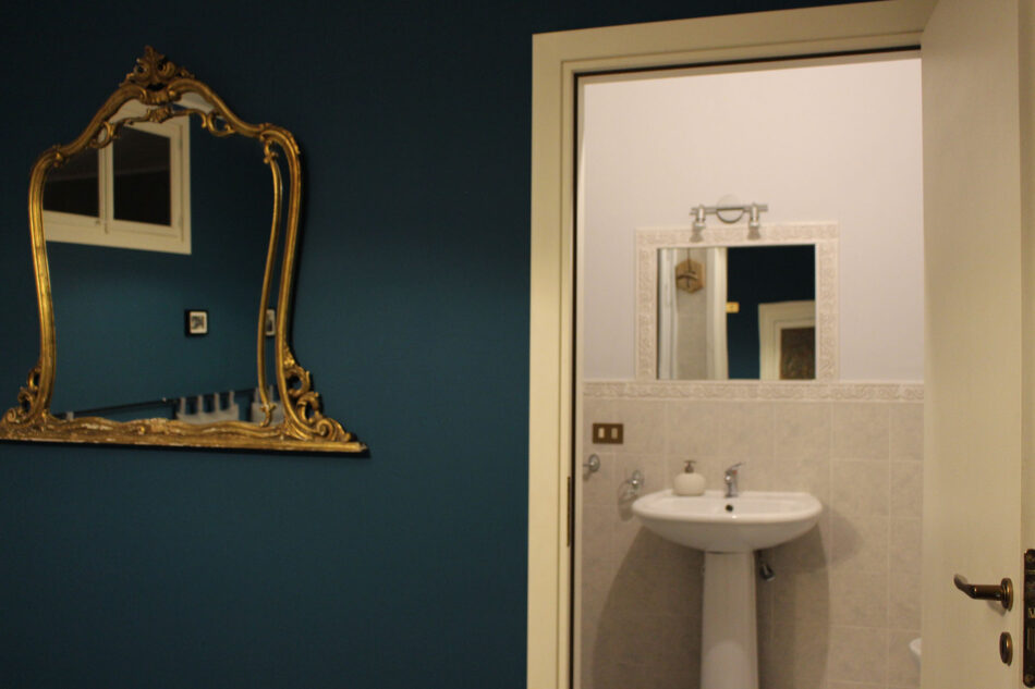 Bagno riservato agli ospiti della tripla, interno alla camera. Dotato di doccia.